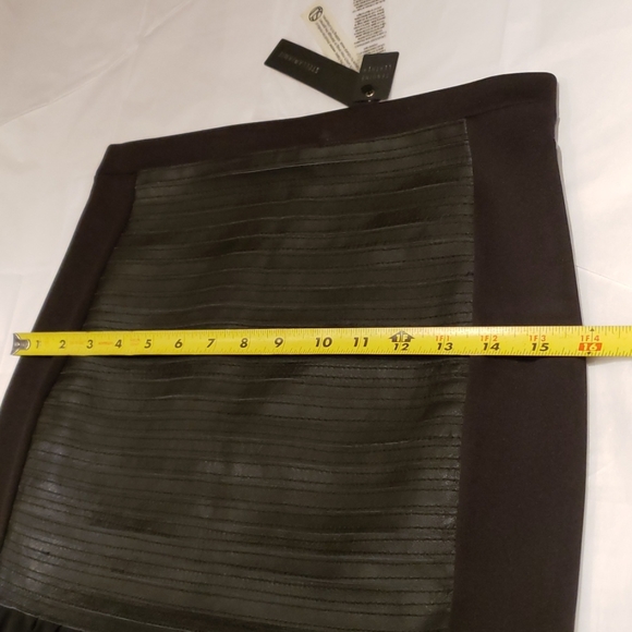 EDESSA New SKIRT Black Leather/Georgette Women's M 🎉HP🎉 - Picture 8 of 16